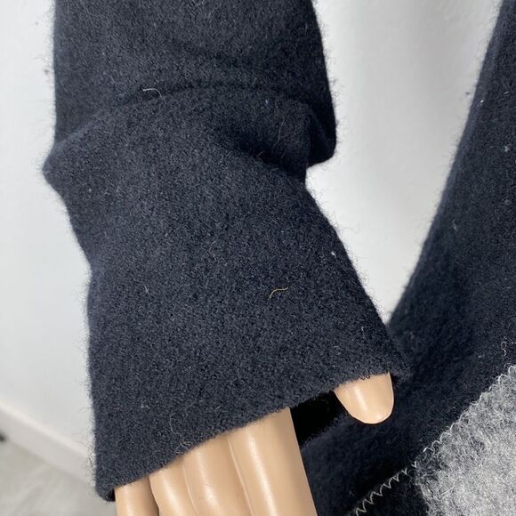 Chico’s Wool Blend Black & Gray Front Pockets Button Front Jacket Size L - Picture 3 of 9